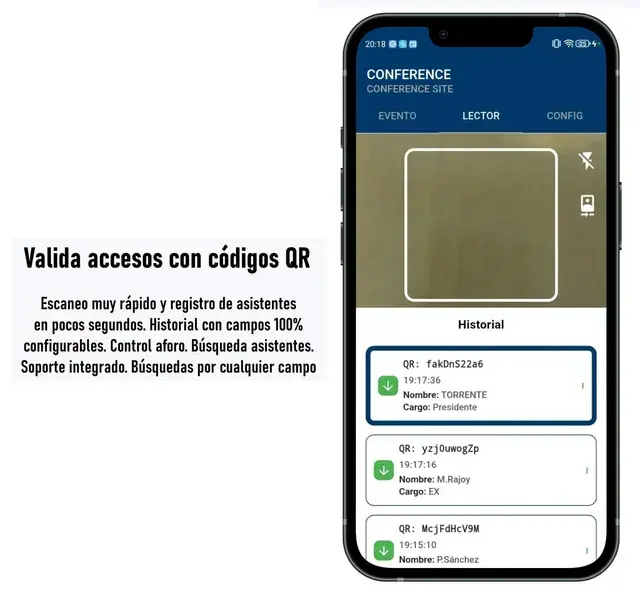 Aplicación móvil de control de accesos para entrada y salida totalmente configurable remotamente